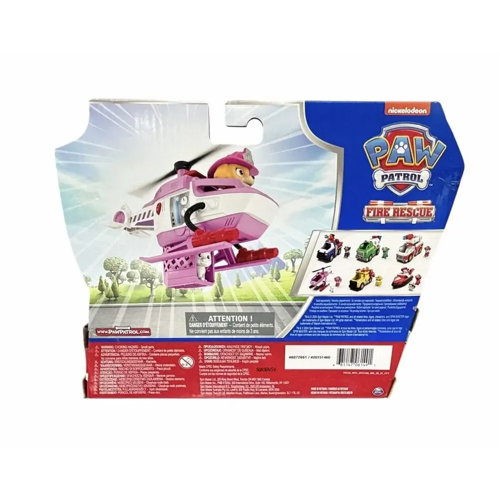Paw Patrol Fire Rescue Skye Rescue Fire Chopper Vehicle & Figure New